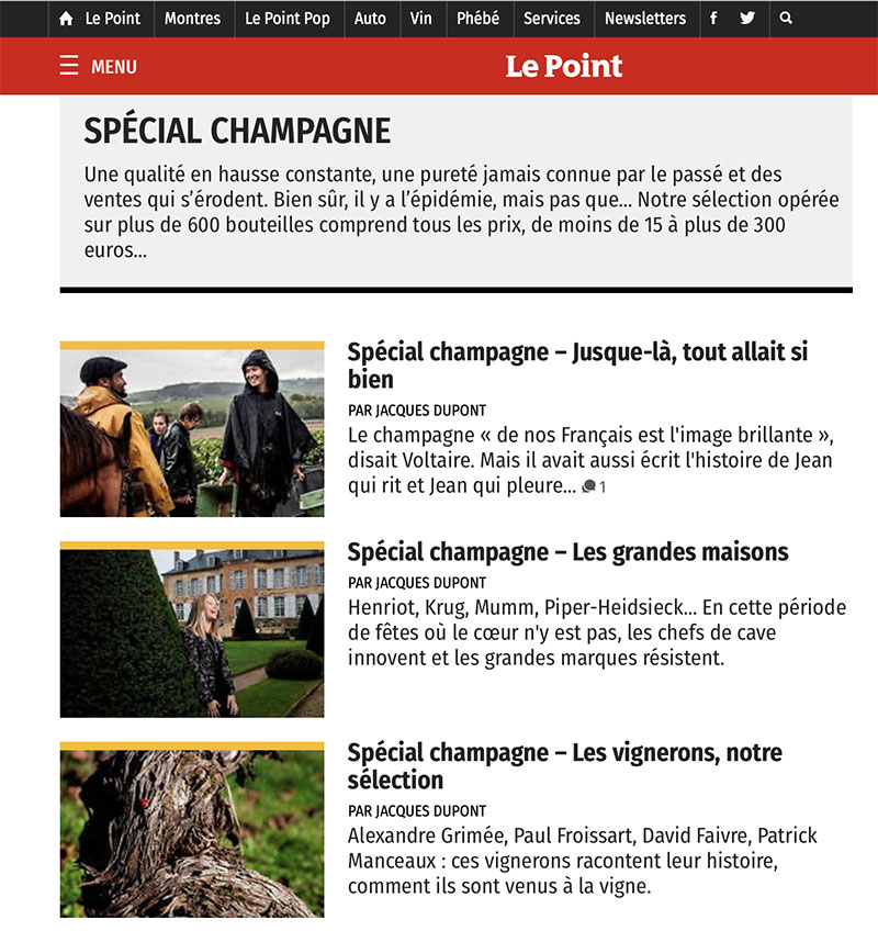 LE POINT : Article de Jacques DUPONT